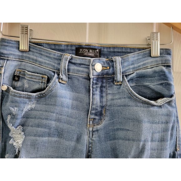 Judy Blue Los Angeles Skinny Fit distressed Ripped Denim Jeans size 3/26 - Picture 7 of 10